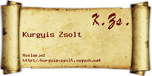 Kurgyis Zsolt névjegykártya